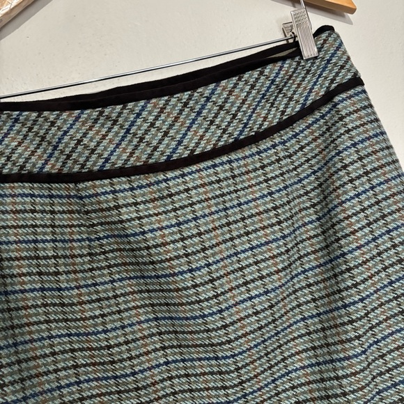 Outback Red Wool Mini Skirt - Blue & Green Tweed - Picture 5 of 10
